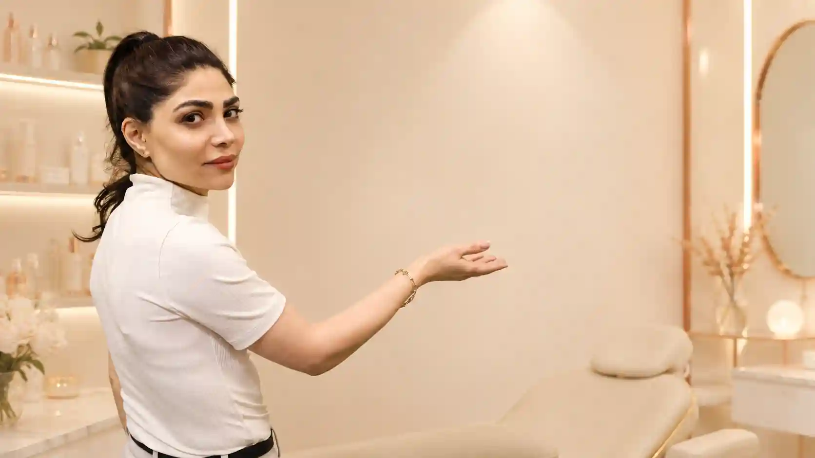 Maryam Karimi heißt Kundinnen im Mary Beauty Studio willkommen